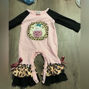 Ghost and leopard print boutique romper